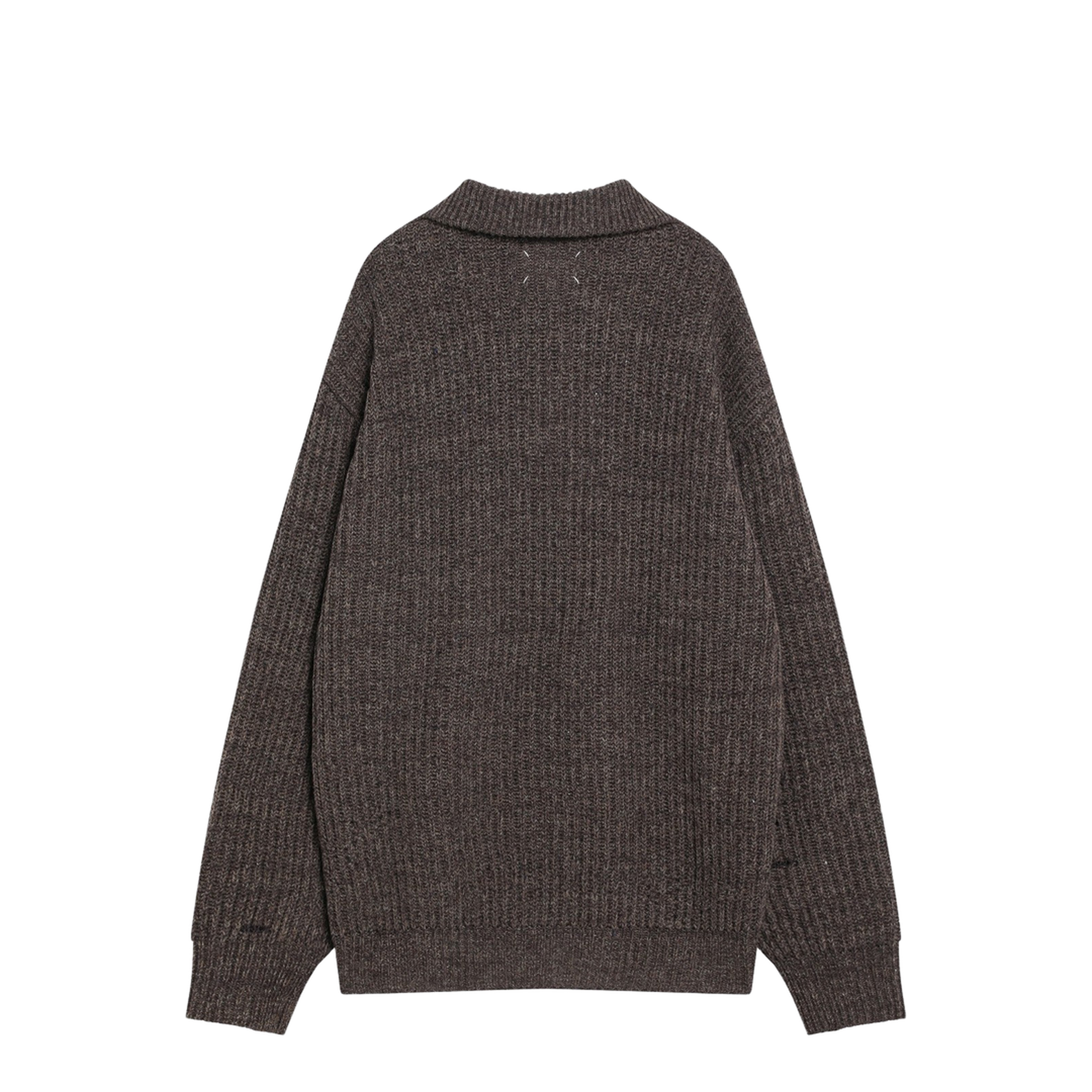 Brown Wool Sweater with Zip - Image 2
