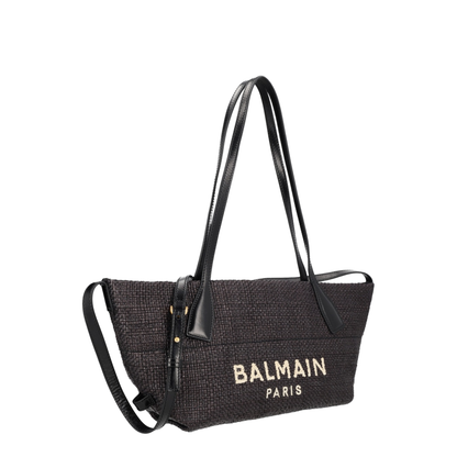 Small Track Tote Bag Raffia Black - Image 3
