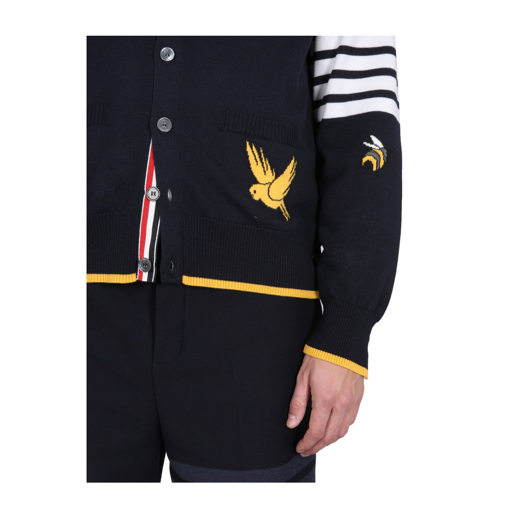 Cardigan with Birds and Bees Inlays - Image 4