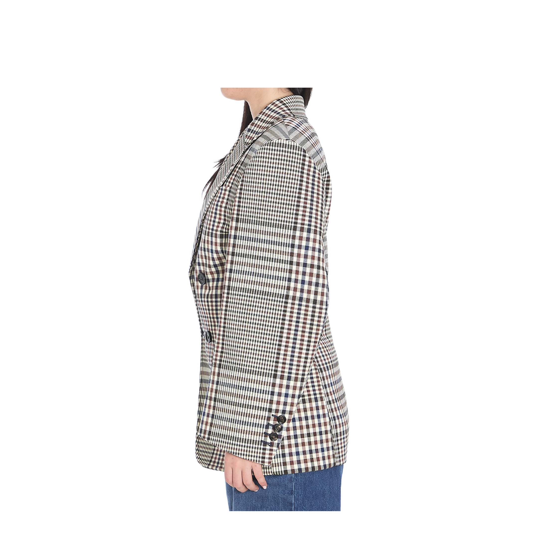 Double-Breasted Check Blazer - Image 3