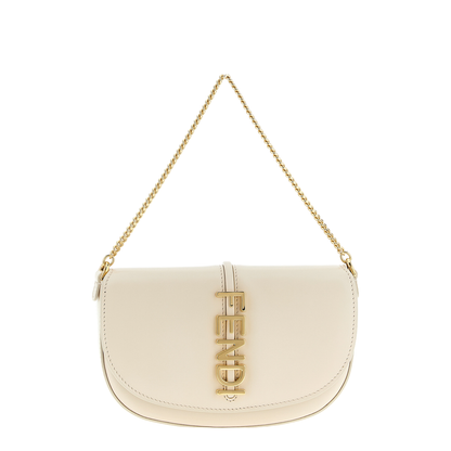 Wallet on Chain Leather White - Image 1