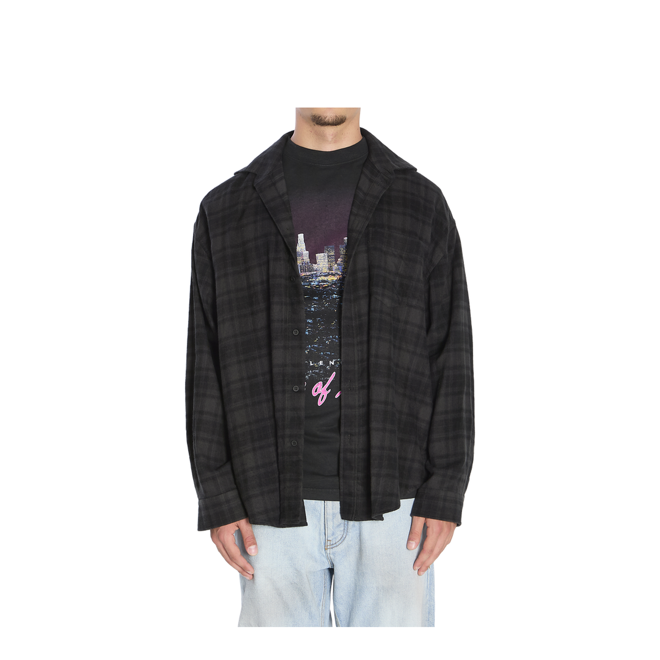 Layered Shirt in Black - Image 1