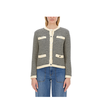 Kendra Contrasting-trim Striped Cardigan - Image 1