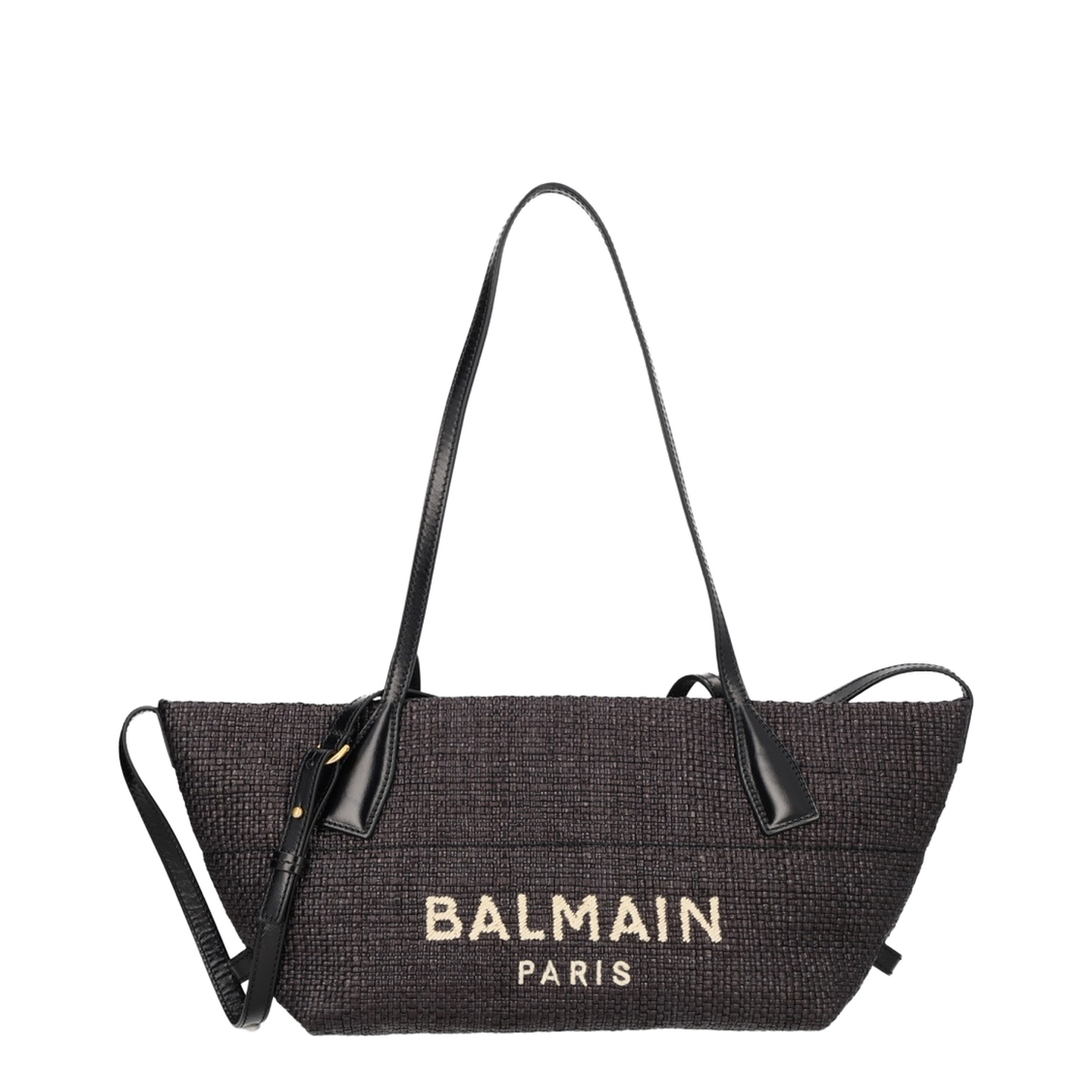 Small Track Tote Bag Raffia Black - Image 1