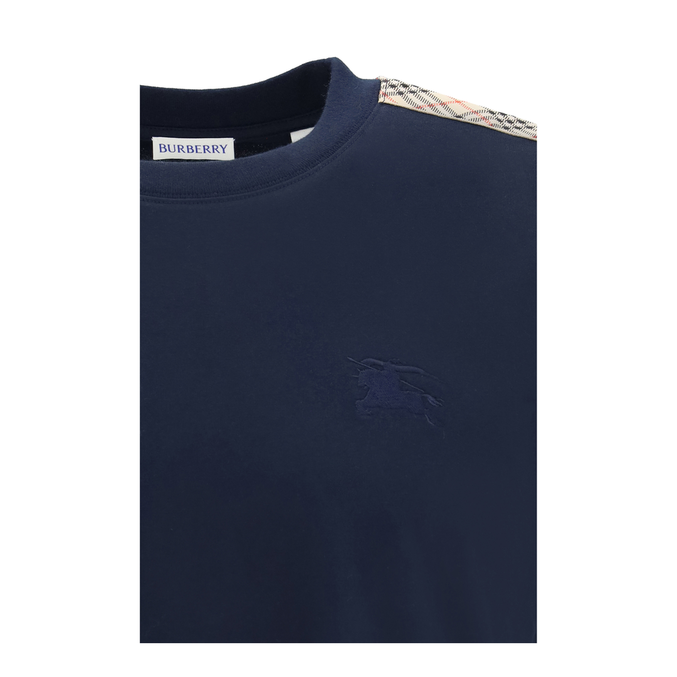 Short-sleeved T-shirt with a single Check stripe on both shoulders - Image 3