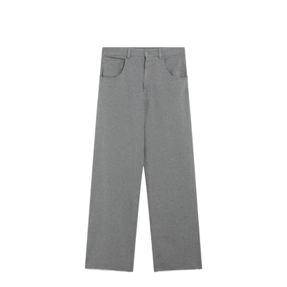 Grey Mélange Cotton Trousers - Image 1