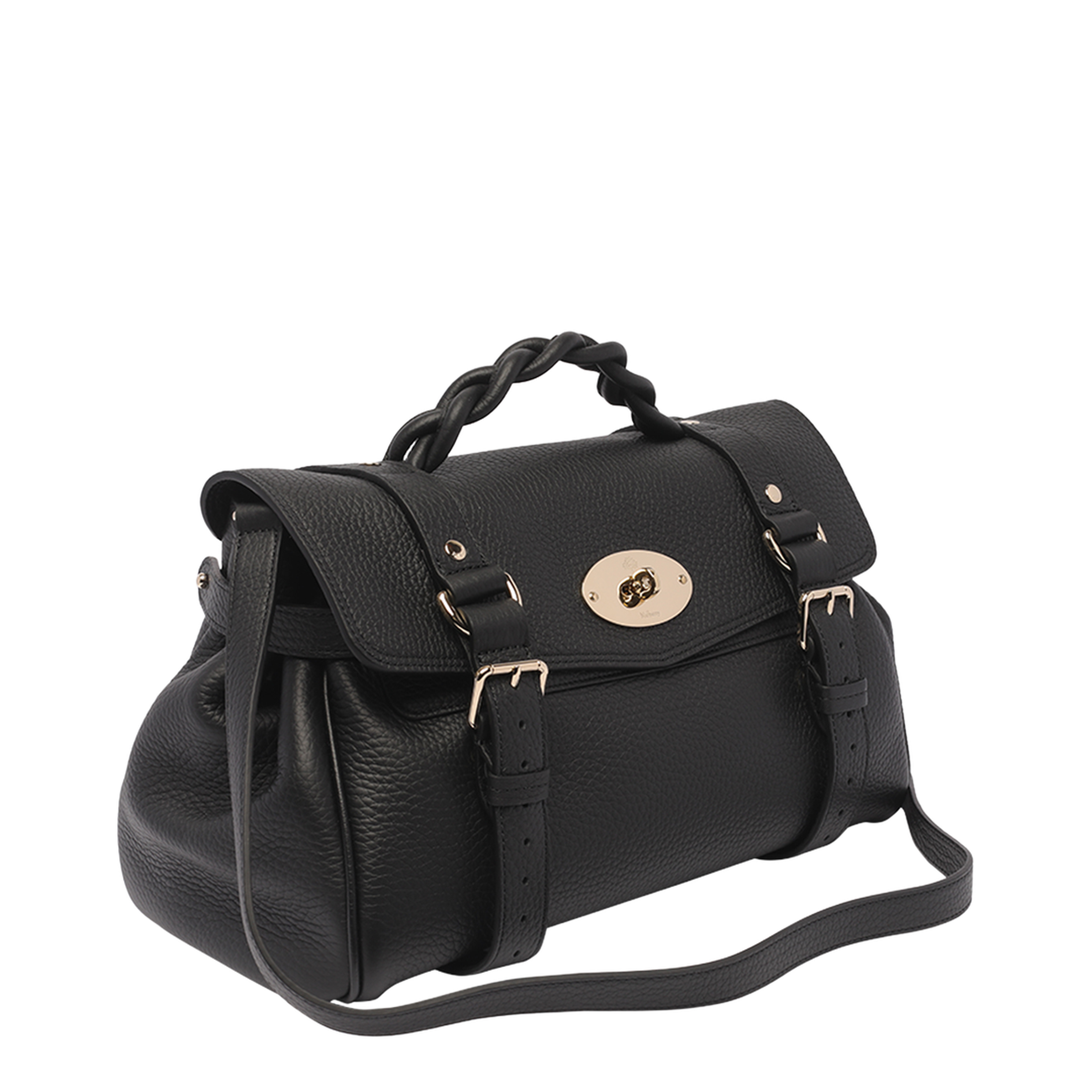 Alexa Heavy Grain Leather Shoulder Bag - Black - Image 2