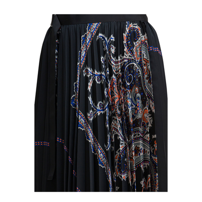 Pleated Skirt With Paisley Print - Image 3