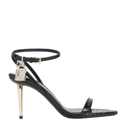 Semi Shiny Printed Python Sandals - Image 1