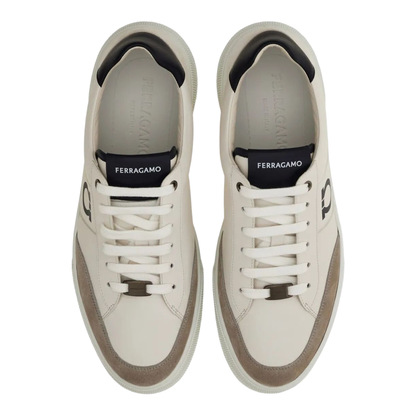Alaska Leather and Suede Sneaker with Gancini Detail - Image 4