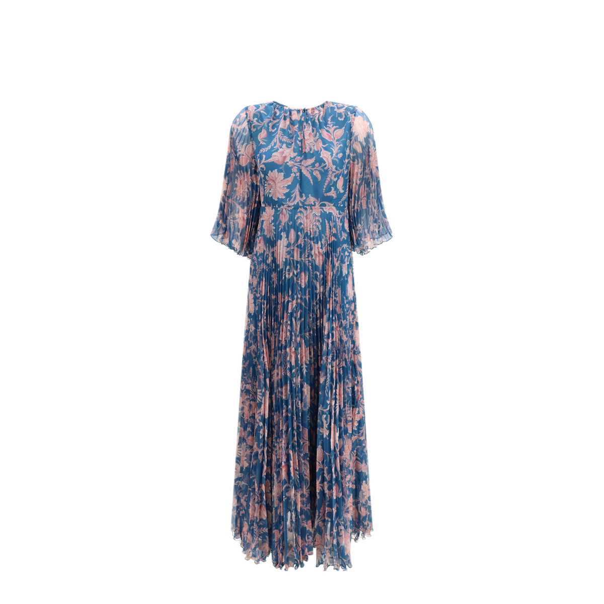 Maxi Pleated Dress With Flared Sleeves - Image 1