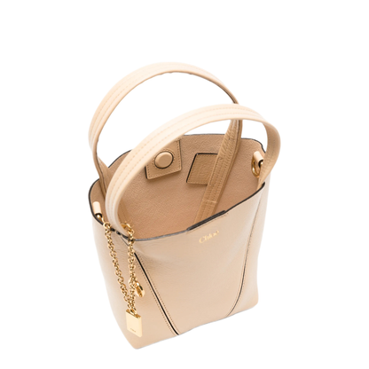 Spin Small Calf Leather Tote - Petal Beige - Image 5