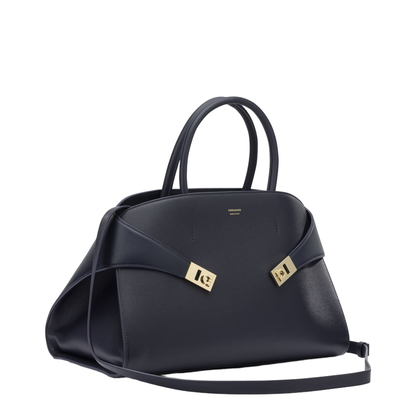 Hug Medium Calfskin Tote Bag - Navy - Image 2