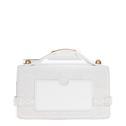 B-Buzz 24 Calfskin Handbag - White - Image 3