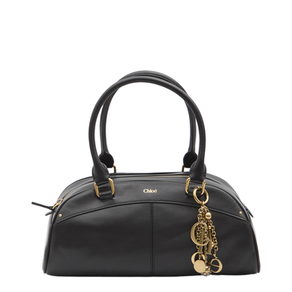 Calfskin Bowling Bag - Black - Image 1