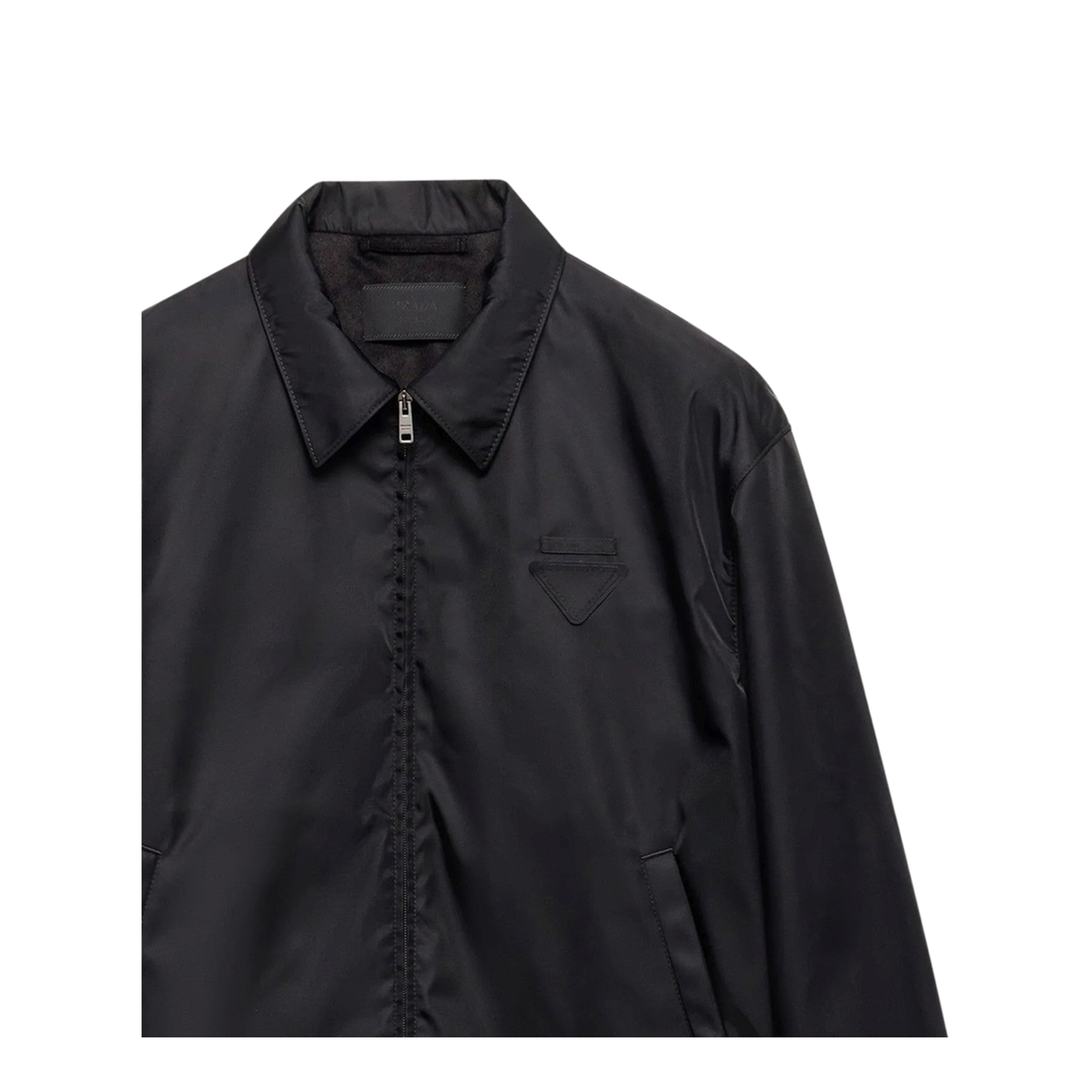 Black Jacket with Zip in Re-Nylon - Image 2