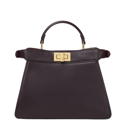 Peekaboo ISeeU Small Leather Bag Dark Brown - Image 4