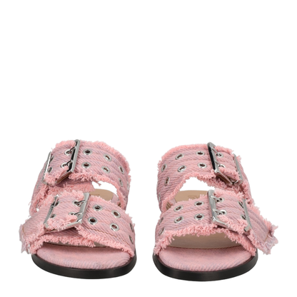 Denim Sandal With Bangs - Image 3