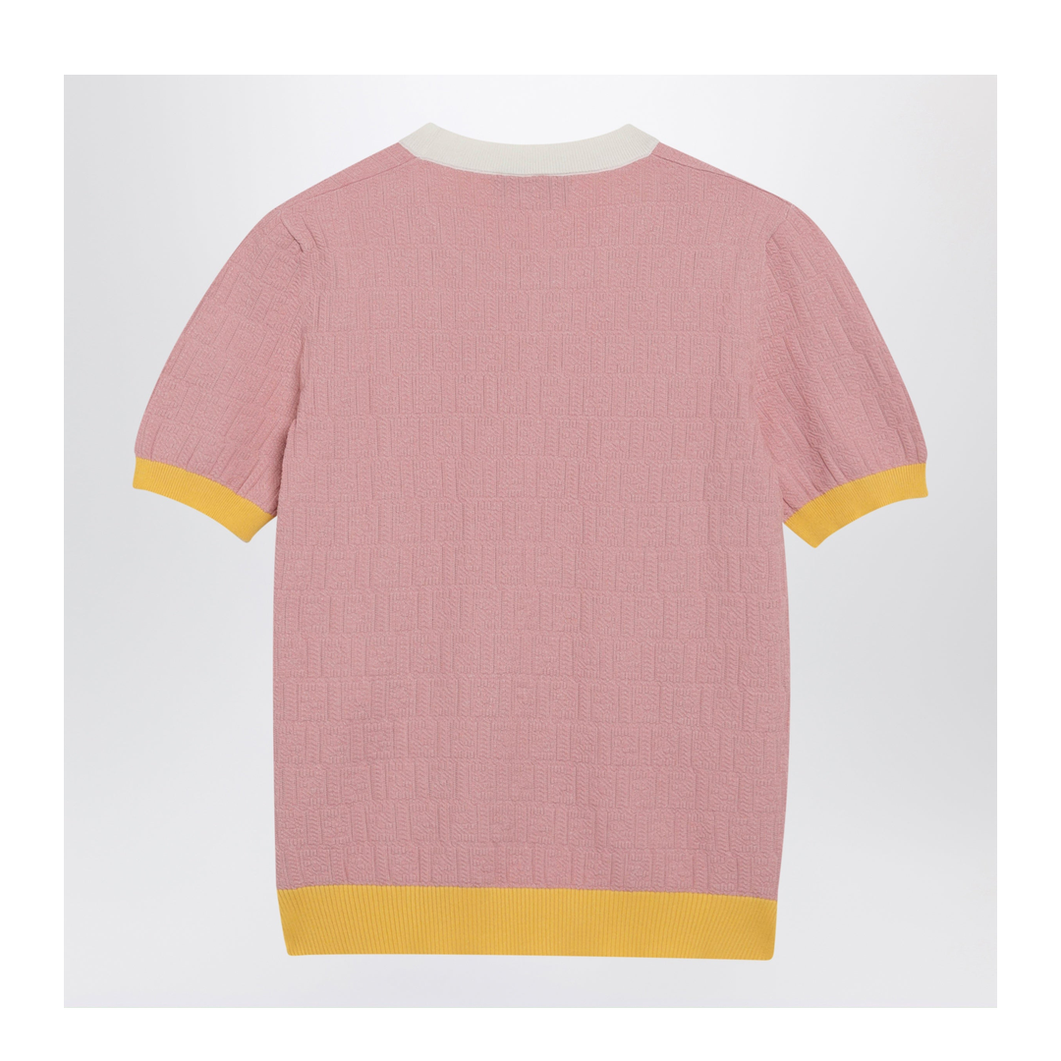 Pink Polo T-Shirt with Jacquard - Image 2