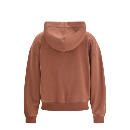 Hooded Smooth Cotton Sweatshirt with Shiny Zipper Pull - Image 2