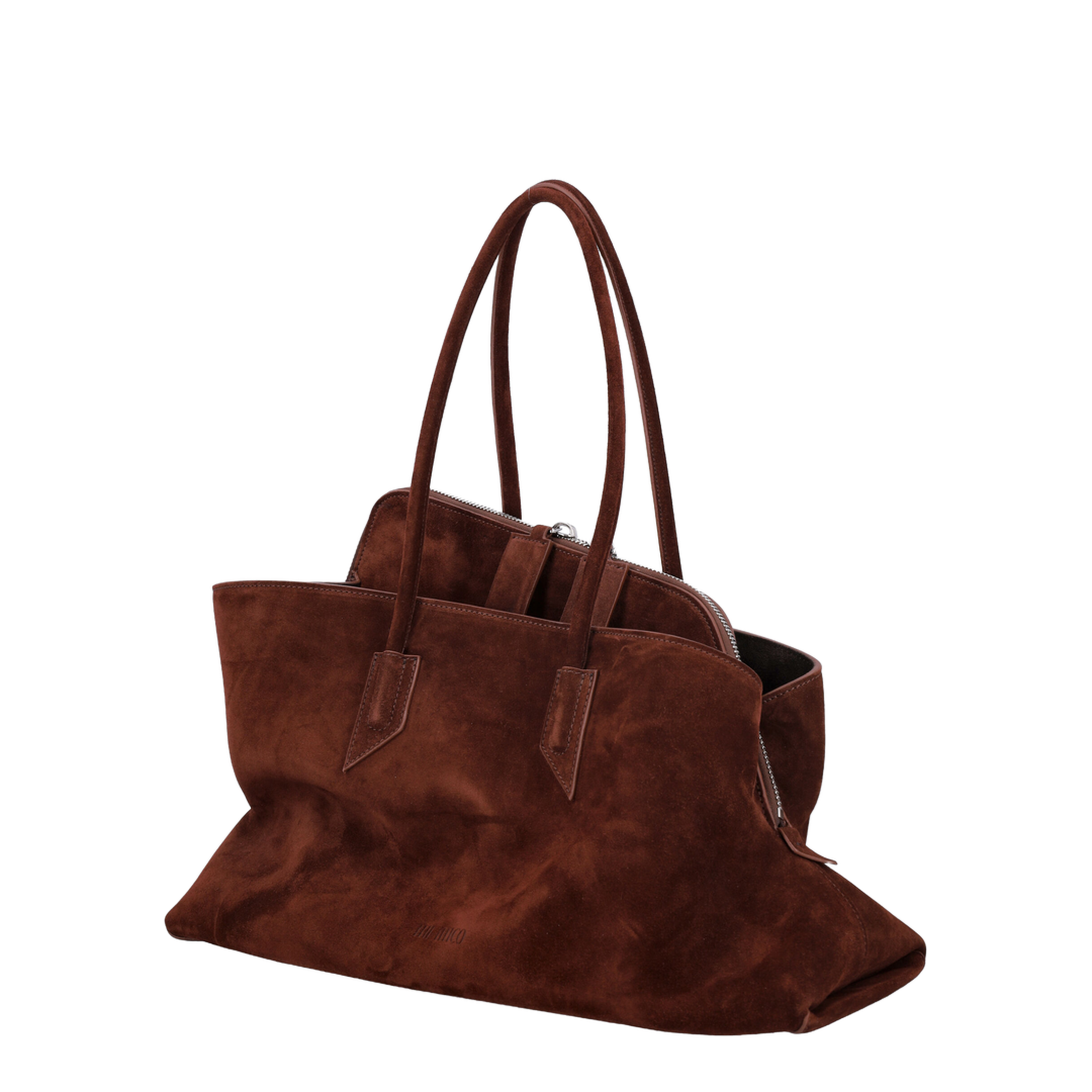 La Passeggiata Medium Suede Top Handle Bag - Light Chocolate - Image 3