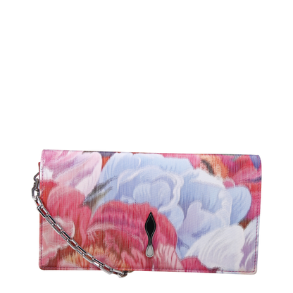 Bettina Clutch Peonies Printed Chiné Fabric Multicolor - Image 1