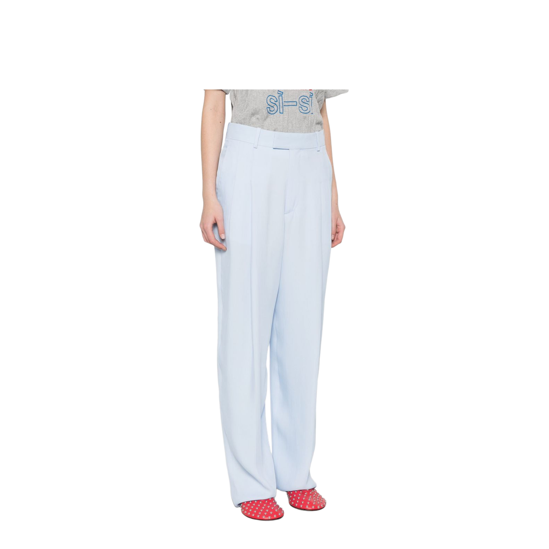 Viscose And Silk Twill Straight Trousers - Image 3