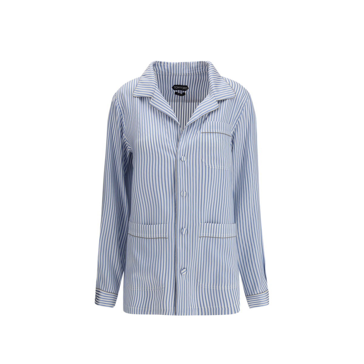 Striped Silk Pj Shirt - Image 1