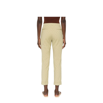 Cropped Cotton Jacquard Trousers with Micro Paisley Motif - Image 5