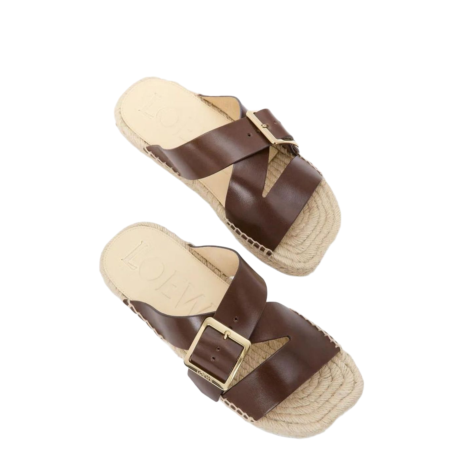 Petal Espadrille Platform Slide in Vegetable-Tanned Calfskin - Image 3