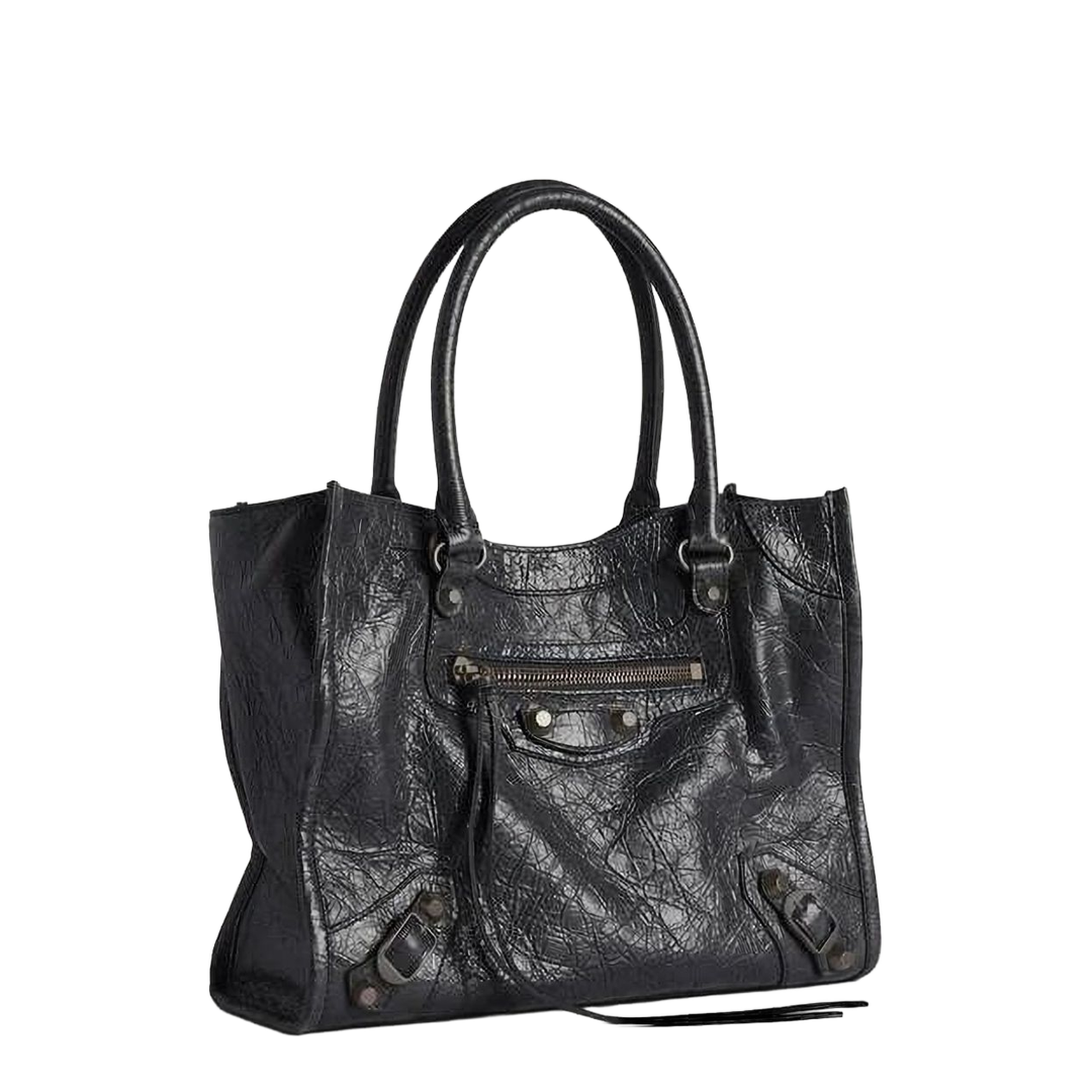 Le City Mini Arena Lambskin Tote Bag - Black - Image 5