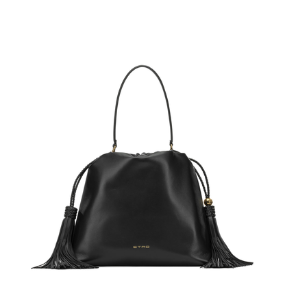 Kalispera Medium Lambskin Bucket Bag - Black - Image 1