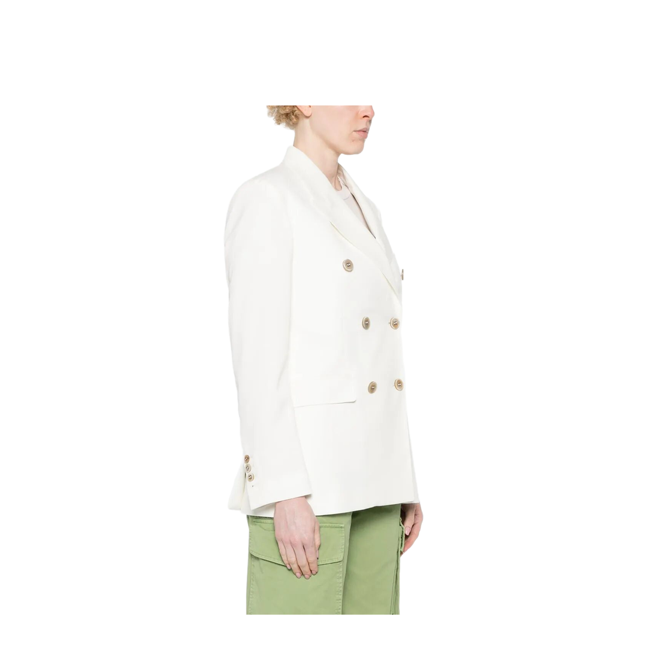 Double-Breasted Wool Blend Blazer - Image 3