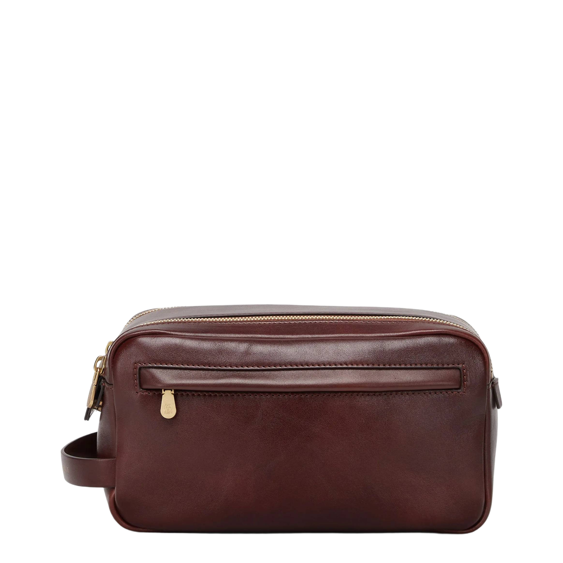 Beauty Case with Double Zipper in Burgundy - Image 1