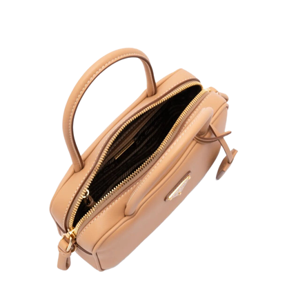 Soft Grain Leather Mini Top-Handle Bag With Shoulder Strap - Naturale - Image 5
