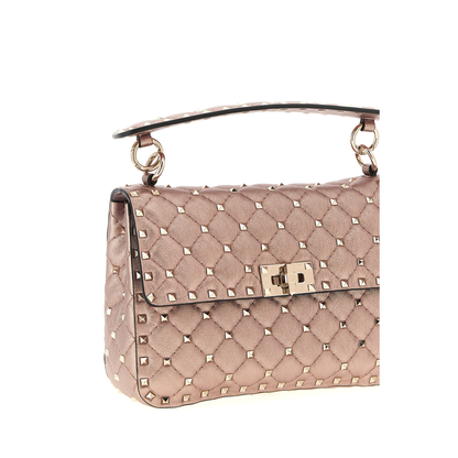 Rockstud Spike Laminated Nappa Leather Shoulder Bag - Poudre - Image 3