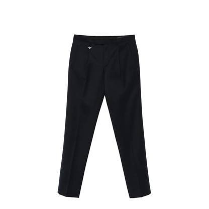 Tapered Leg Wool Trousers - Image 1