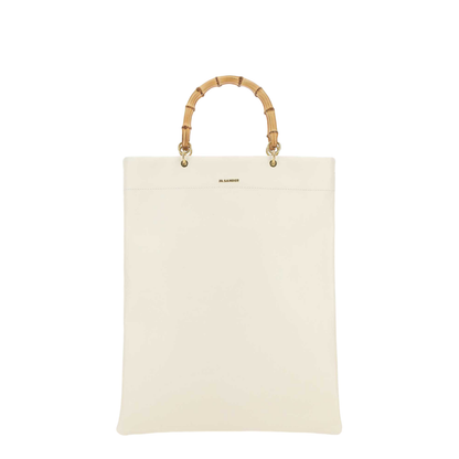 Ivory Leather Medium Shopping Bag - Image 1