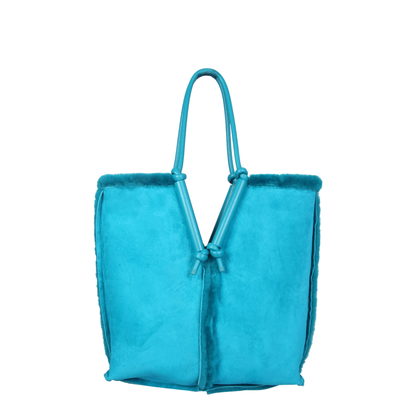 Bolster Medium Lambskin Tote Bags - Blue - Image 1