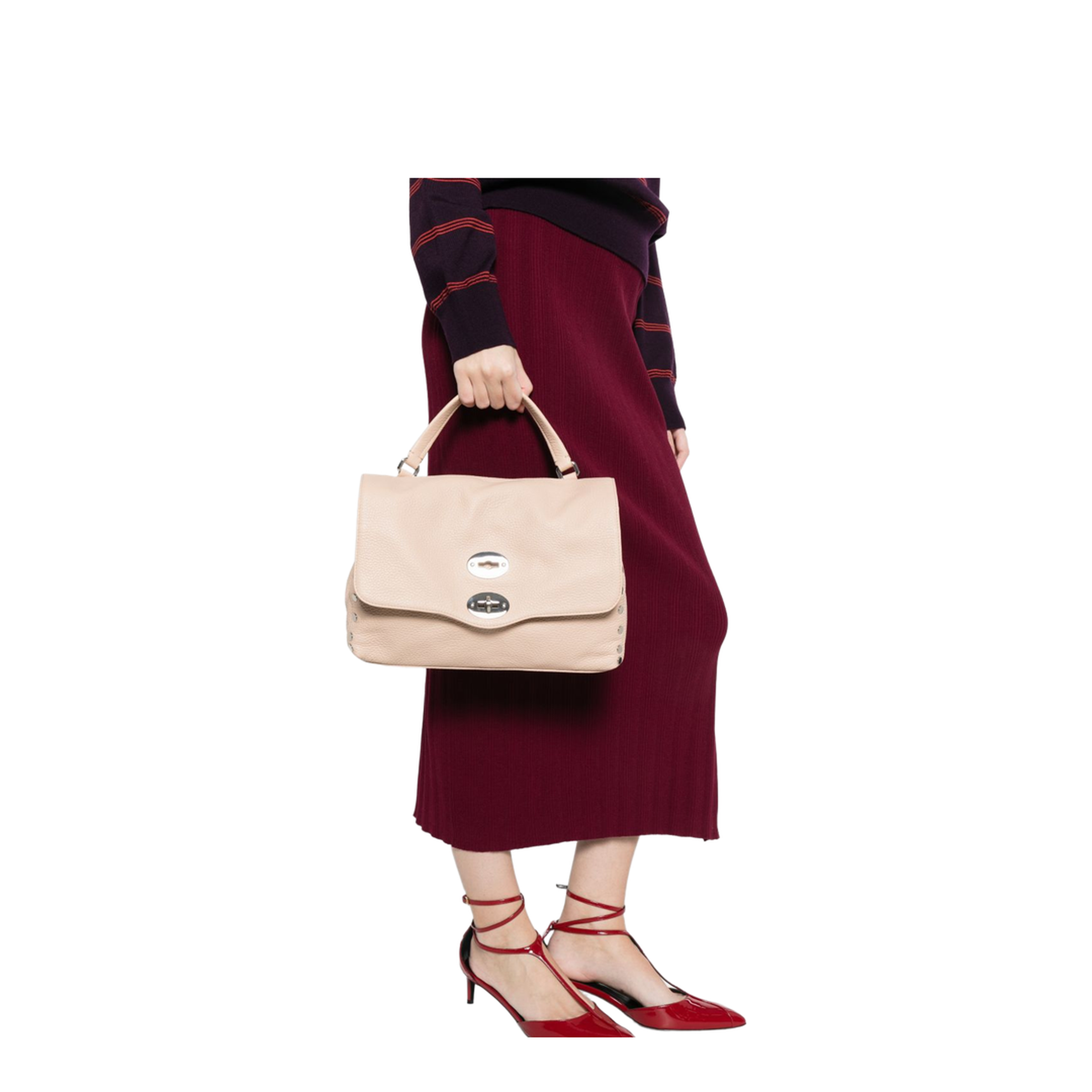 Postina Daily Small Leather Top-Handle Bag - Pink Dahlia - Image 3