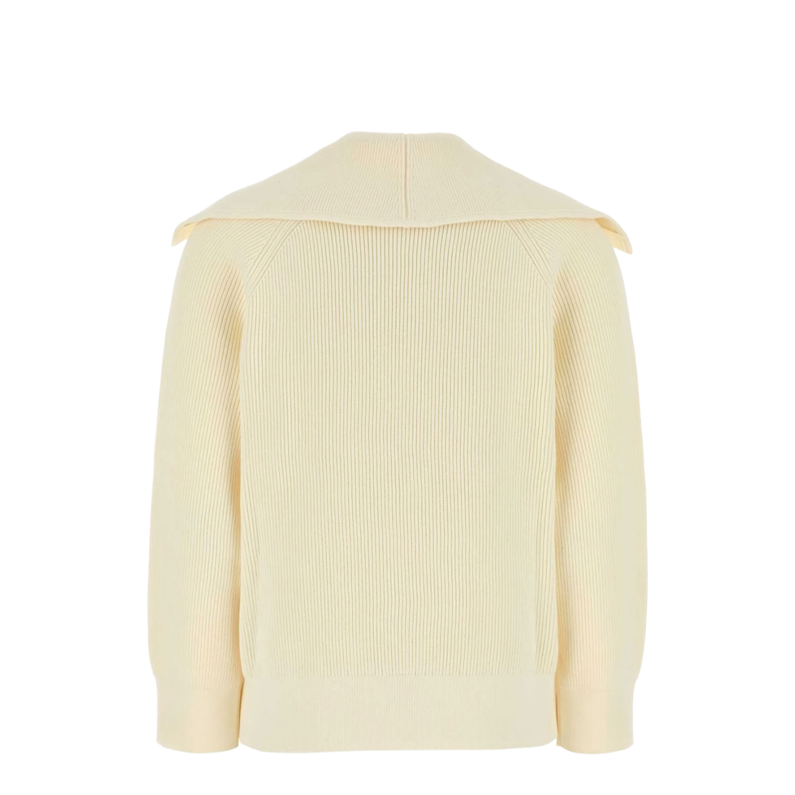 Cotton Rib Cardigan in Chalk - Image 2