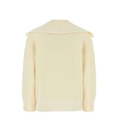 Cotton Rib Cardigan in Chalk - Image 2