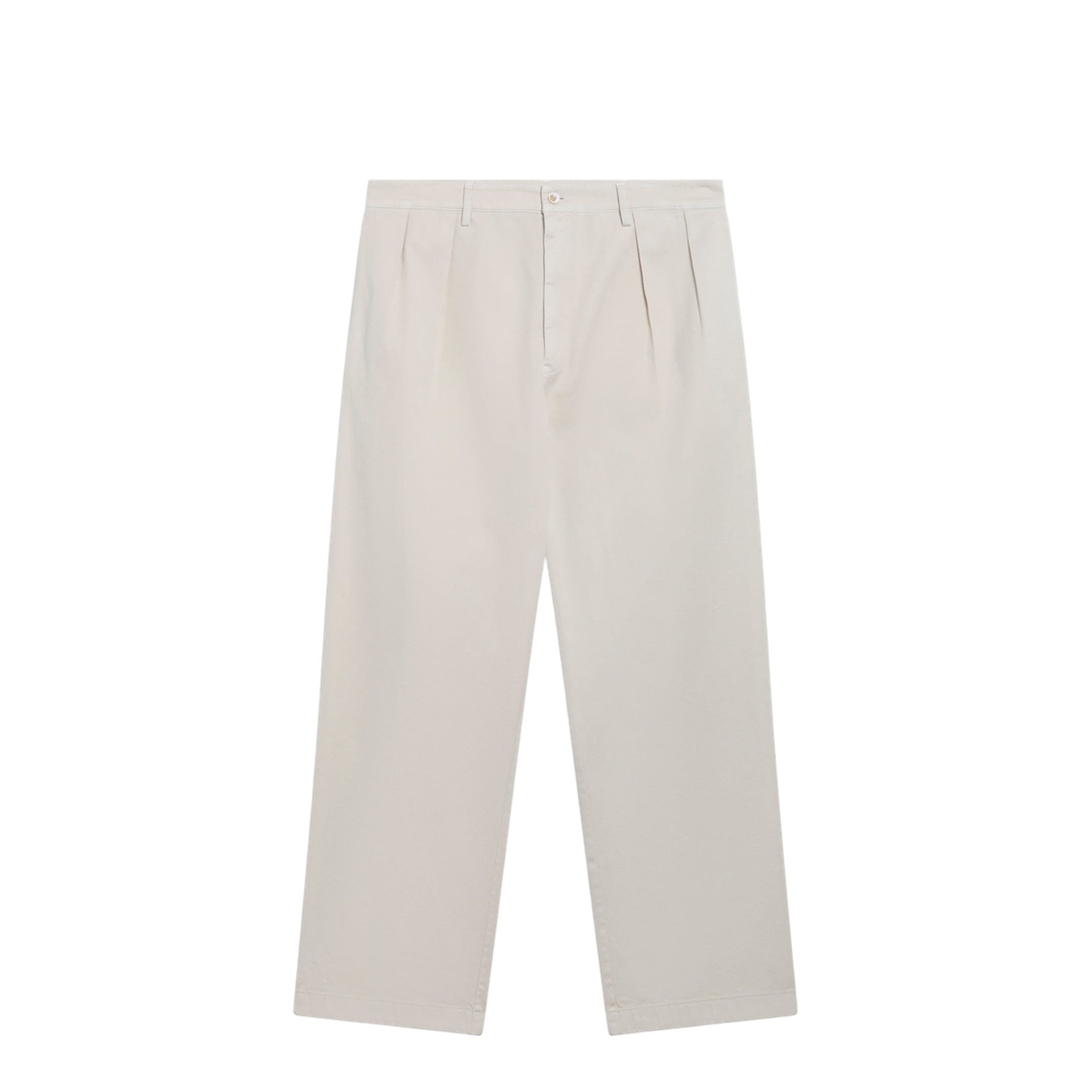 Sand-colored cotton trousers - Image 1