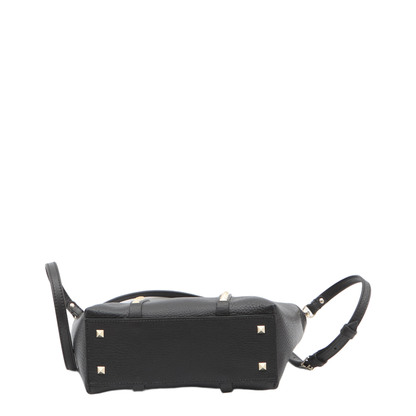 Black Leather Small Rockstud Shopping Bag - Image 2