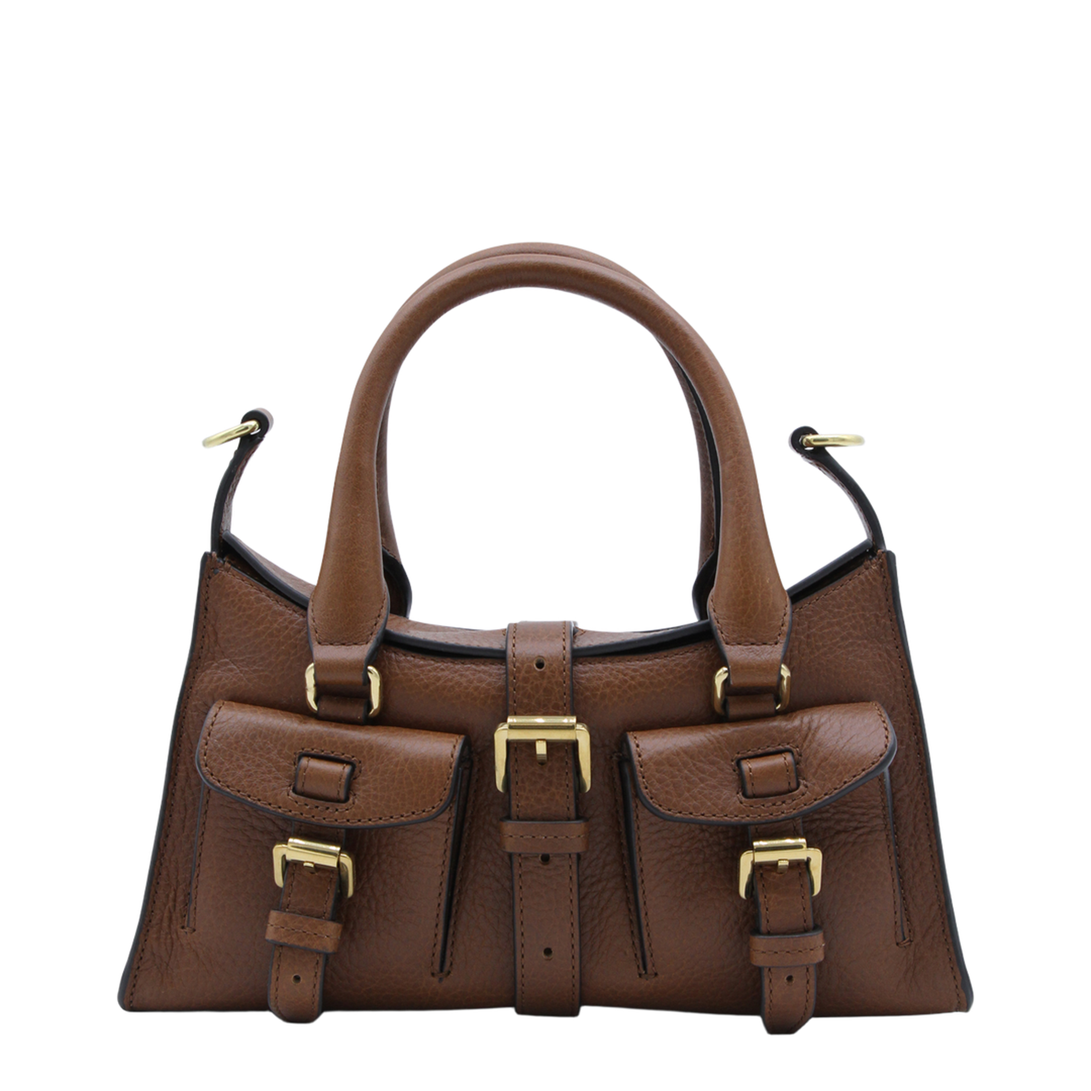 Roxanne Mini Leather Handbag - Brown - Image 1