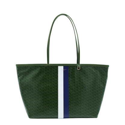 Racer Coated Canvas Tote - Green - Image 1