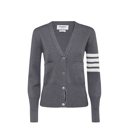 Wool 4 Bar V Neck Cardigan - Image 1