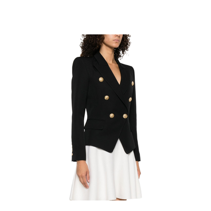 Black Virgin Wool 6-Button Jacket - Image 4