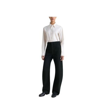 Cotton High-Waisted Trousers - Image 4