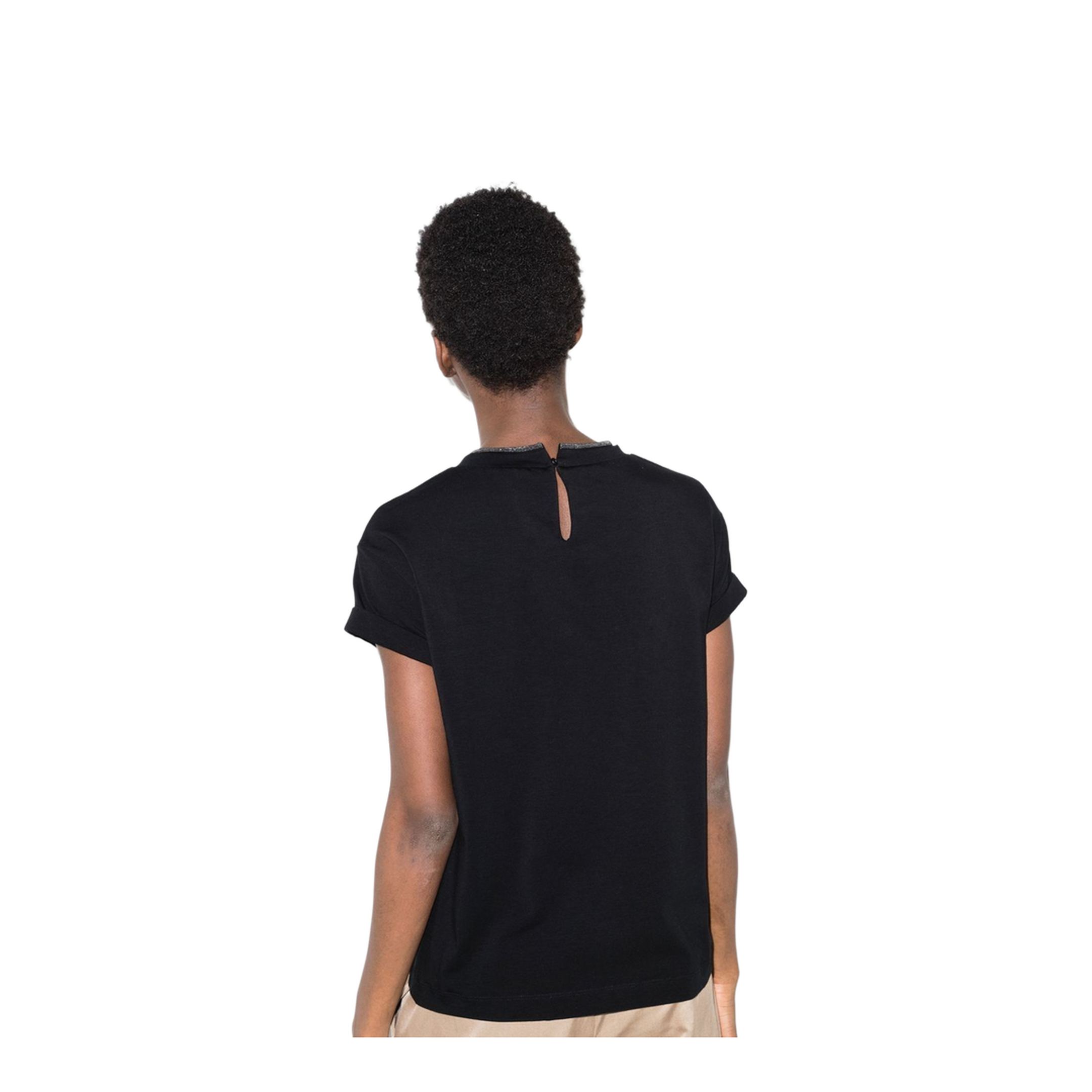 Monili-Detailed Cotton T-Shirt - Image 2
